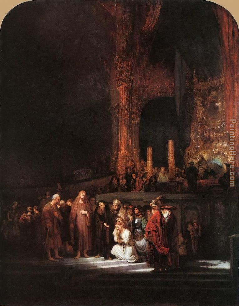 Christ and the Woman Taken in Adultery painting - Rembrandt Christ and the Woman Taken in Adultery art painting